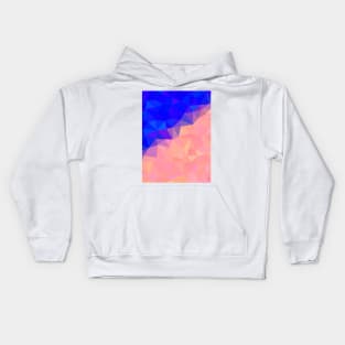 Blue, Pink and Peach Abstract Geometric Design Kids Hoodie